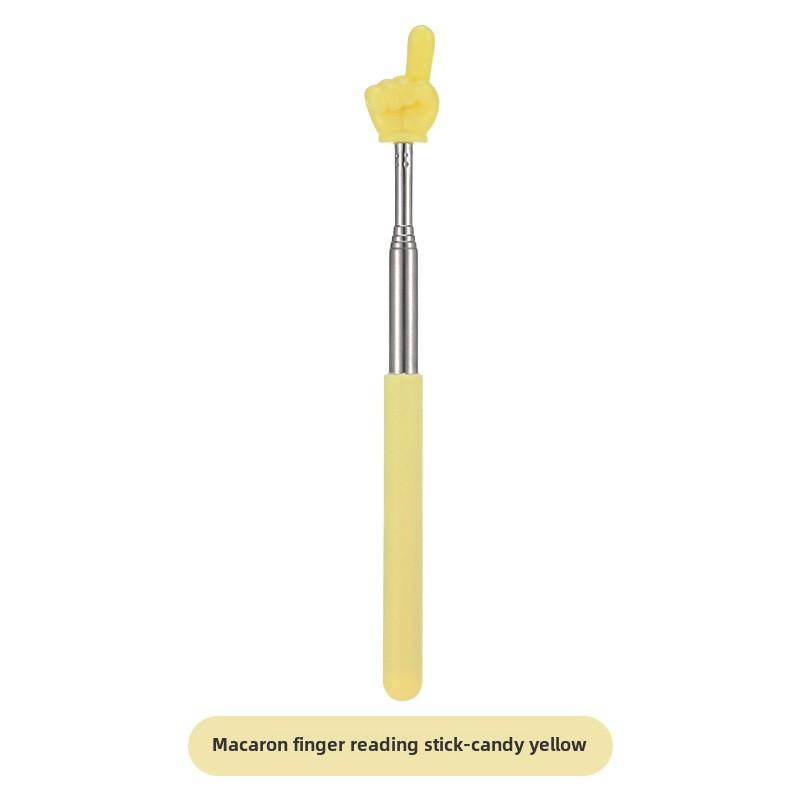 Unisex Retractable Finger Reading Stick Cute Teacher Design Baton for Early Childhood Whip Reading Tool