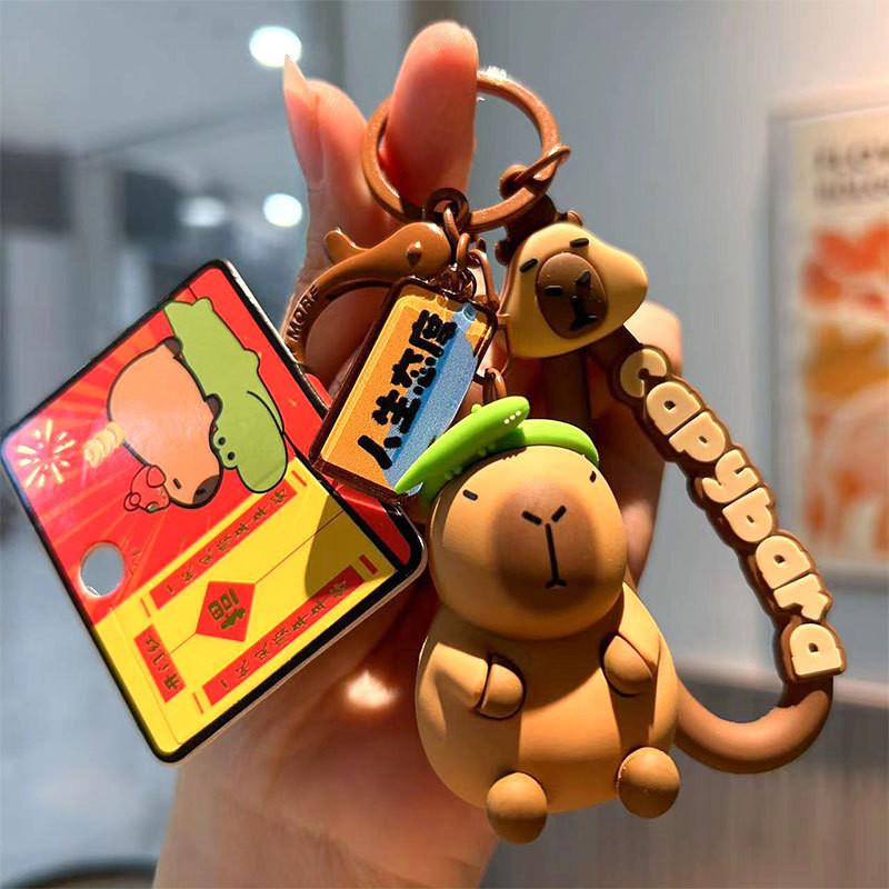 Adorable Capybara Keychain Creative Cartoon Couple Car Key Charm Cute Gift
