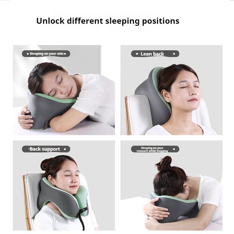 2-in-1 Travel Pillow Face Down with Cooling Gel Memory Foam Face Pillow for Relax Arms Sleeping on the table during lunch break