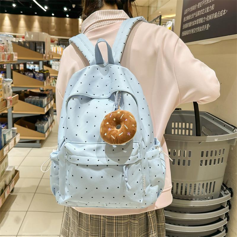 Dot Print Student Schoolbag Large Capacity Women's Backpack