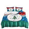 Bed Three-Piece Quilt Cover Christmas Illustration Kit Bedding