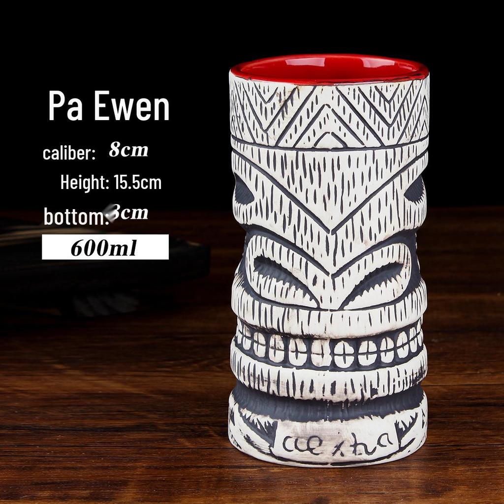 Hawaiian Tiki Zombie Skull Ceramic Cocktail Glass