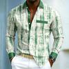 Men's High-quality Long Sleeved Shirt with White and Blue Contrasting Colors, Trendy Business Casual Long Sleeved Slim Fit Shirt