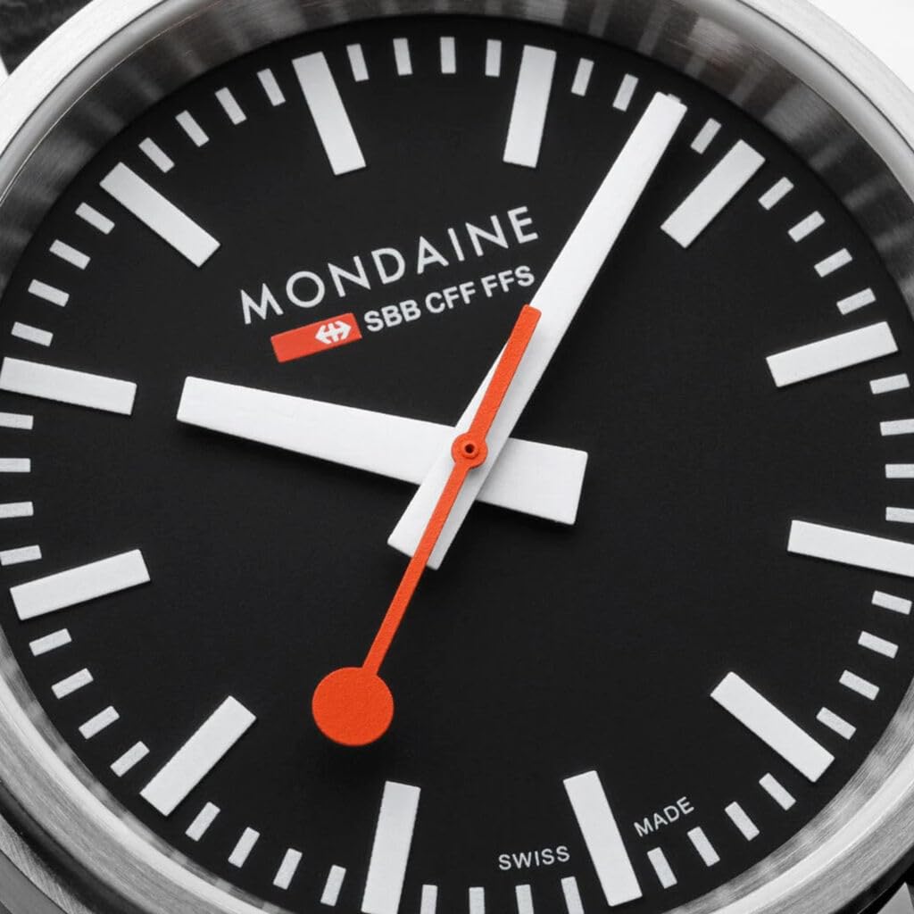 MONDAINE 41mm Watch for Men and Black Grape Vegan Stop-to-Go Women, Dial, Leather, MST.41020.LBV.2SE [Official Import]