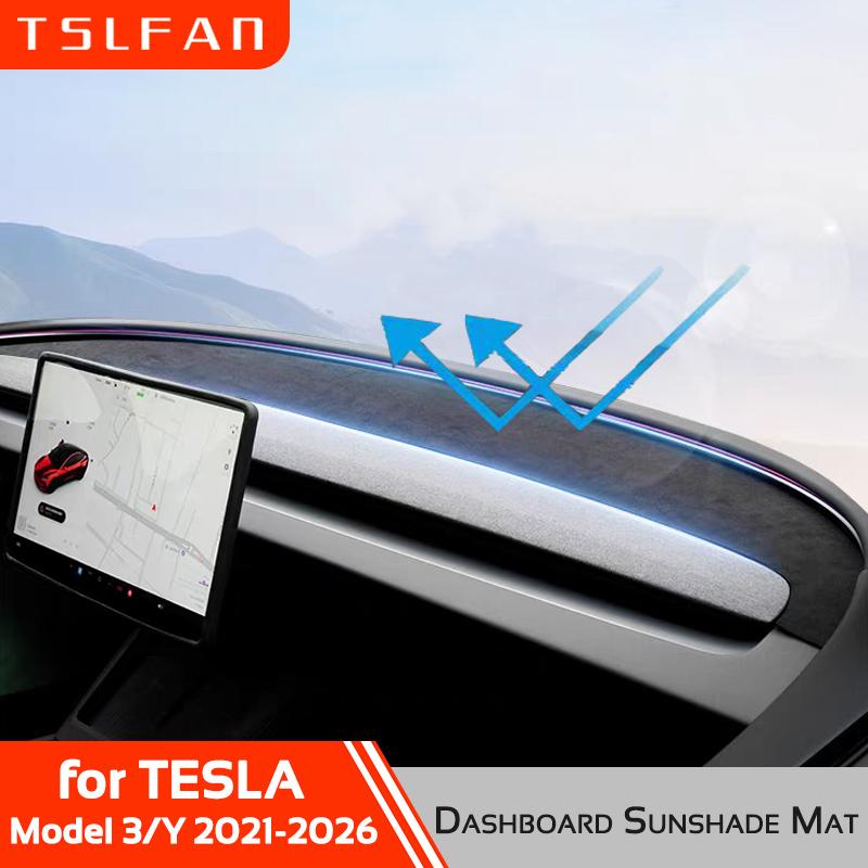Dashboard Anti-UV Mat Cover for Tesla Model 3 Y 2021-2026 Juniper Highland Center Console Sunshade Protector Pad Car Accessories