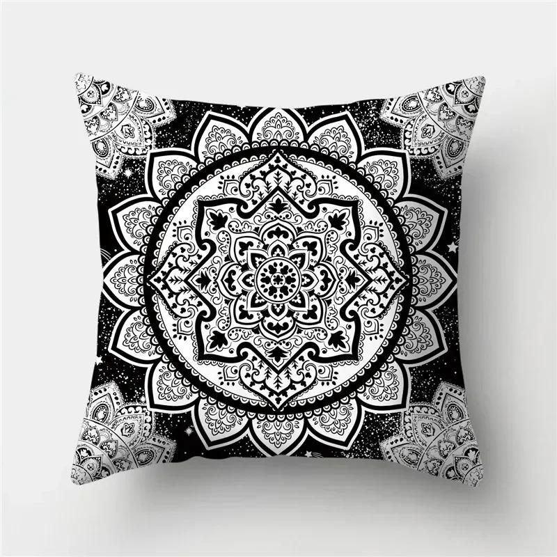 Home Deko Modern Schwarz & Weiß Gemustert Kissenbezüge Muster Kissenbezug Geeignet für Sofa Schlafzimmer Auto Kissenbezug