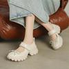 Krazing Pot Sheepskin Spring Autumn Summer Sneakers Platform Lace Up Silver Color Butterfly-knot Thick Bottom Women Fashion Shoes