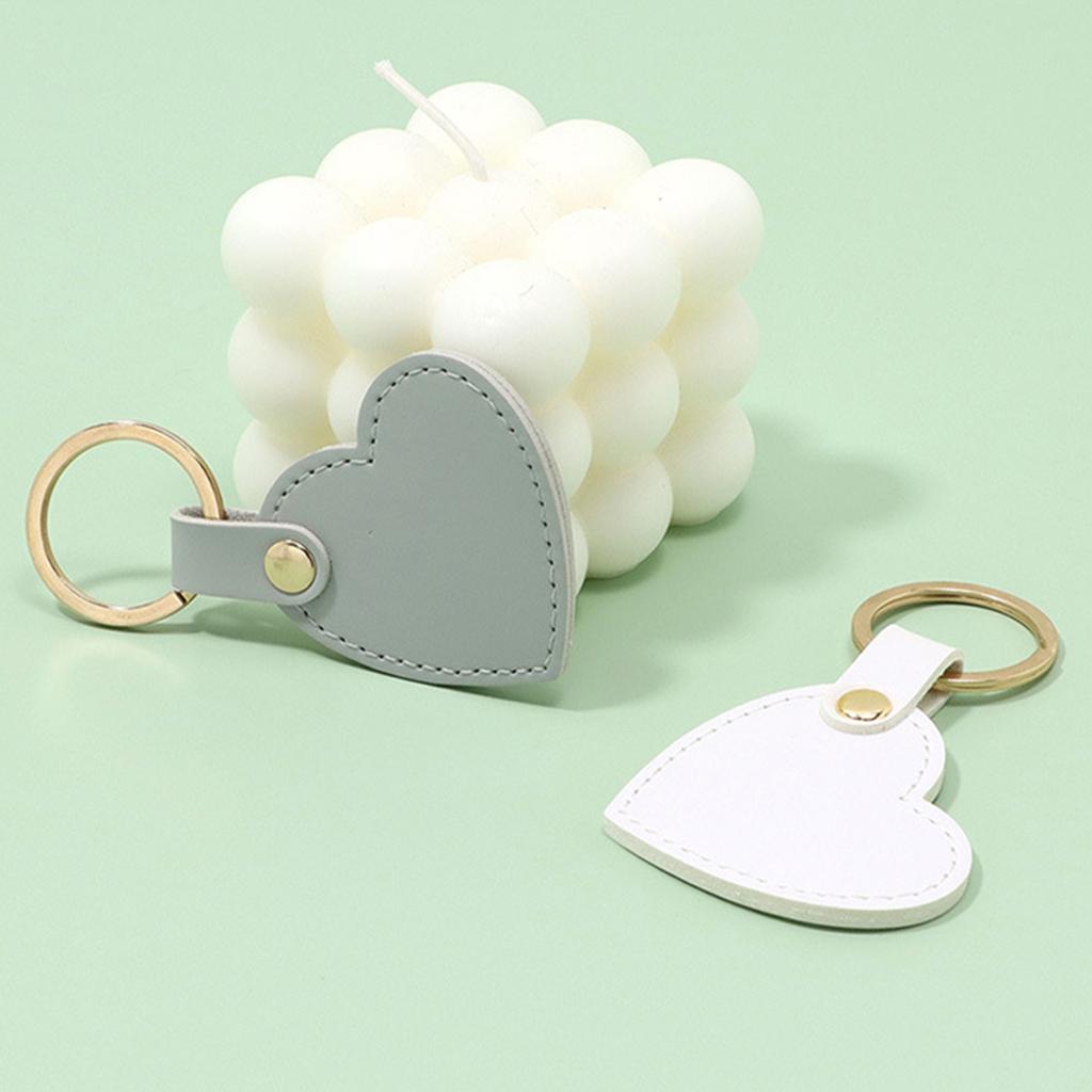 Set of 6 Fashionable Heart Key Holder Colorful Love Pendant Keychain Eye Catching Leather Key Chain Bag Charm Accessory