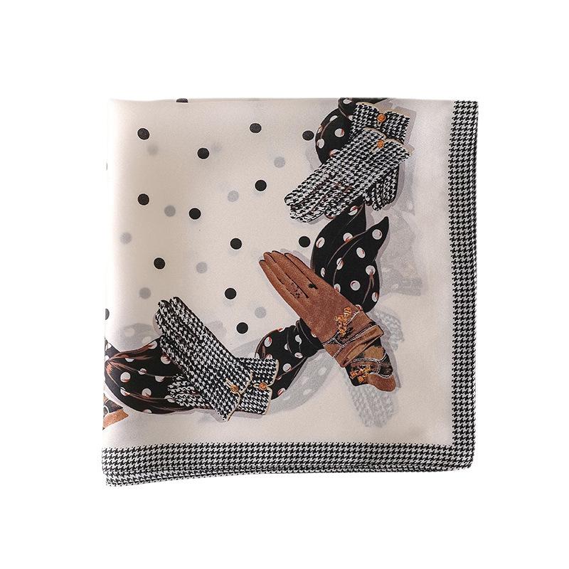 111 silk polka dot printed small square scarf women's spring and summer light luxury versatile French silk scarf light breathable scarf scarf