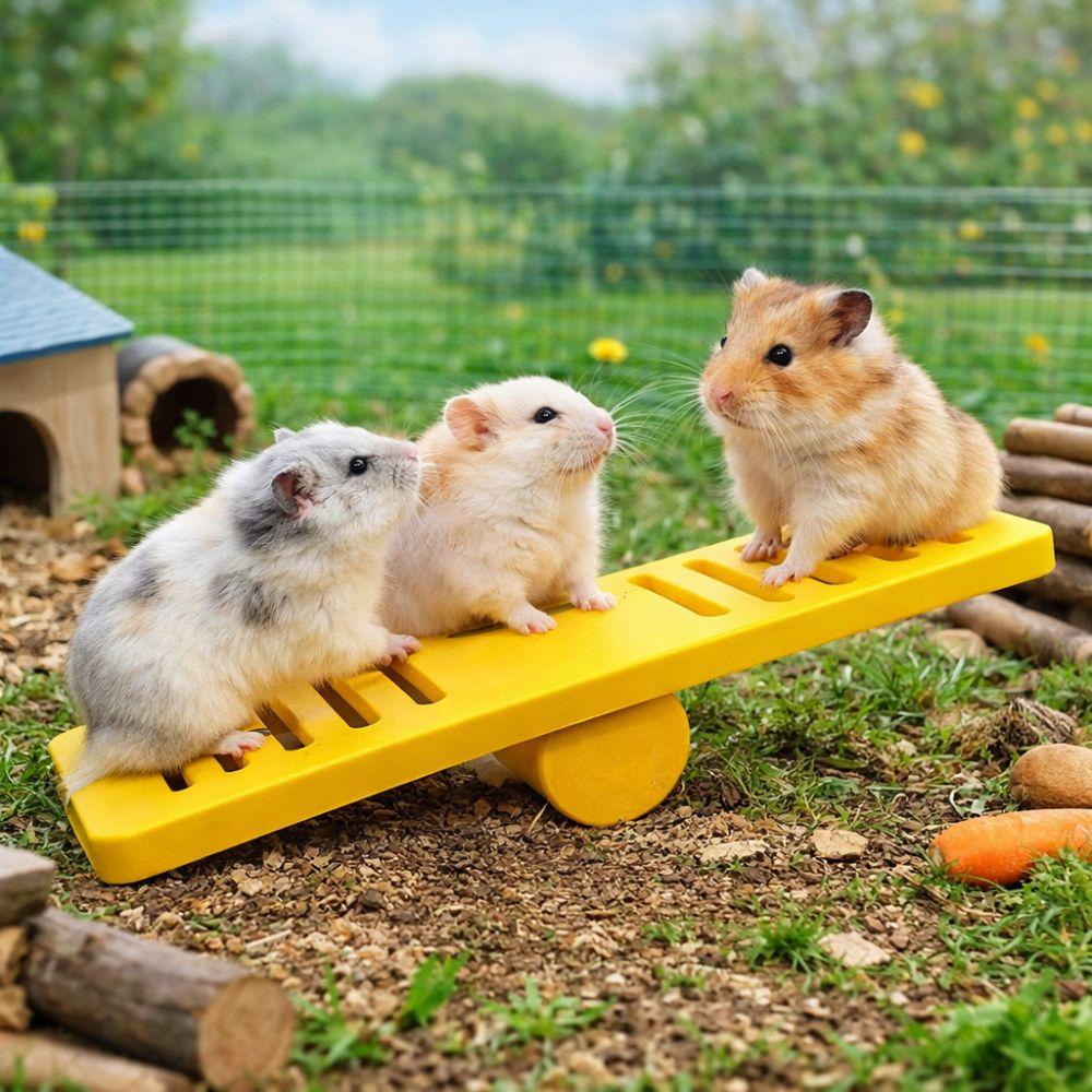 Plastic Small Animal Toys Colorful Rodents Seesaw Pet Exercise Toy Pet Cage Toy Cage Environment