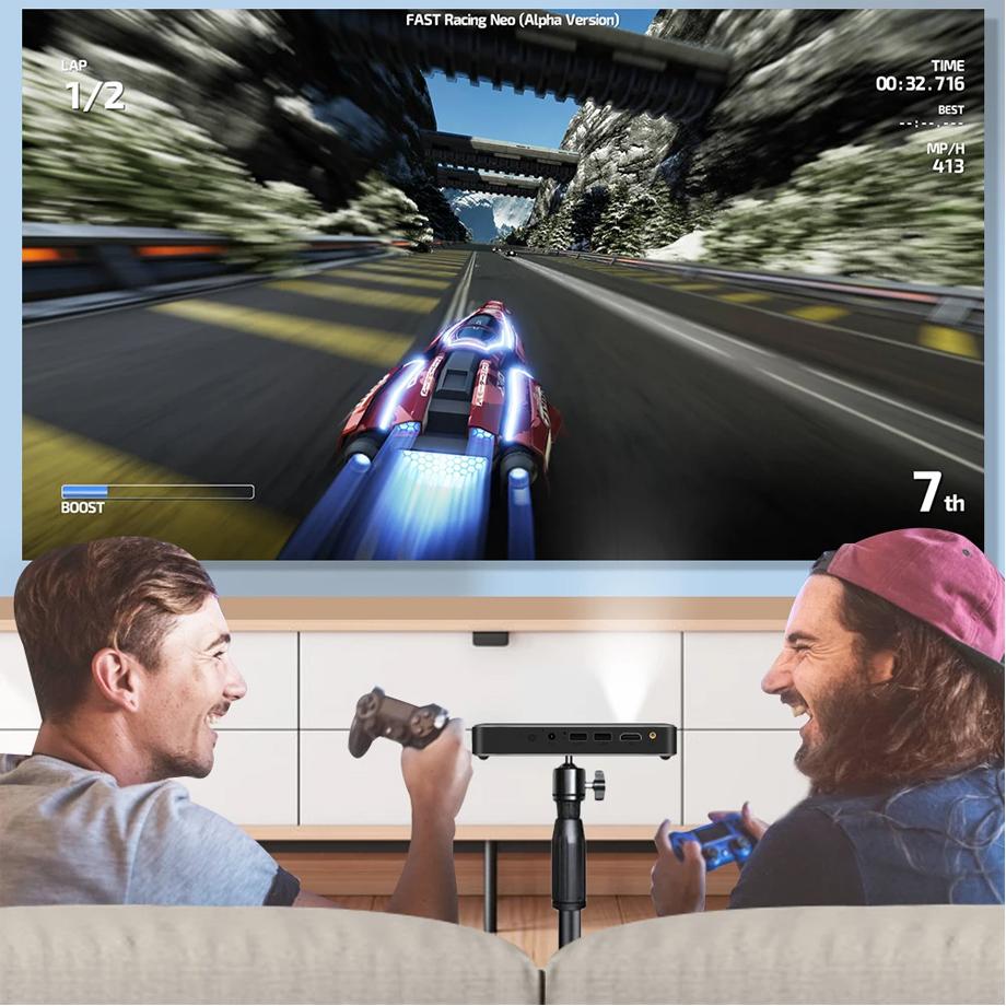 Full HD 4K 3D Smart Projector Auto Focus Android 9.0 5G Wifi DLP Proyector 10500mAh Battery Mobile Smartphone Beamer