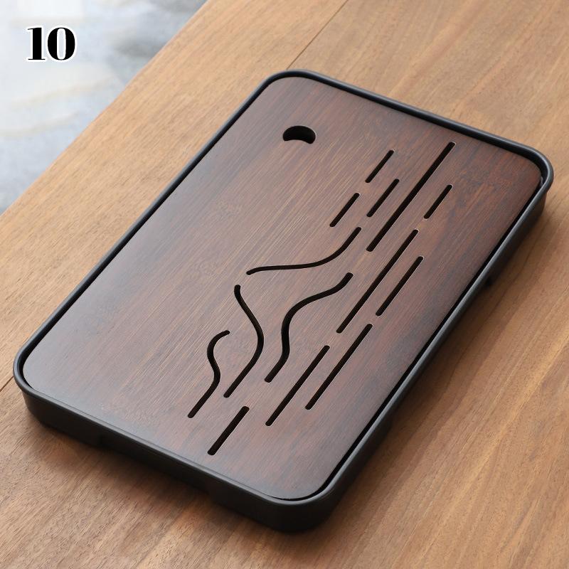 2025 Neo-Chinese Bamboo Tea Tray Kung Fu Tea Set Tray Hollow Out Grid Disk Quick Drainage Storage Tea Tray Dry And Wet Dual Use
