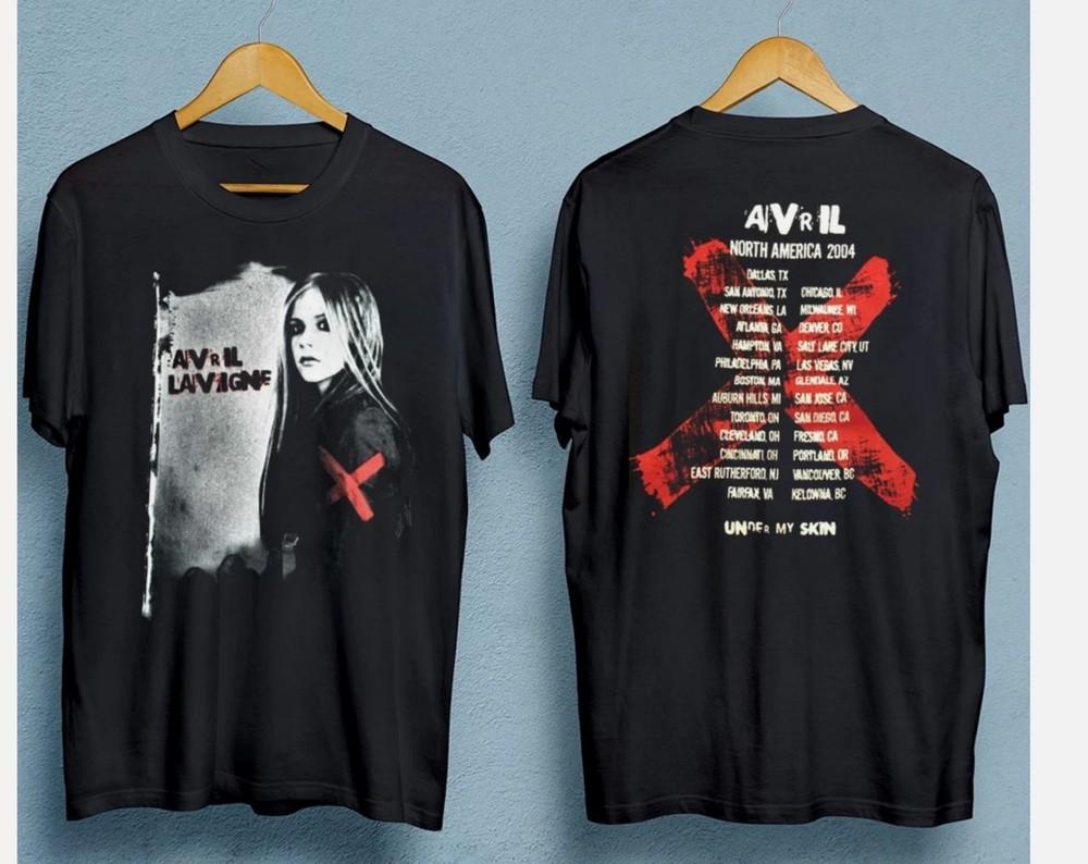 

Vintage Avril Lavigne Tour Double-sided Men T-shirt Black Tee S-45XL Unisex T-Shirt XL