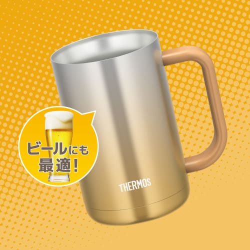 Thermos Vacuum Insulated Mug 0.6L Sparkling Gold JDK-600C SP-GD Beer Mug Father's Day Gift Men Women Birthday Present