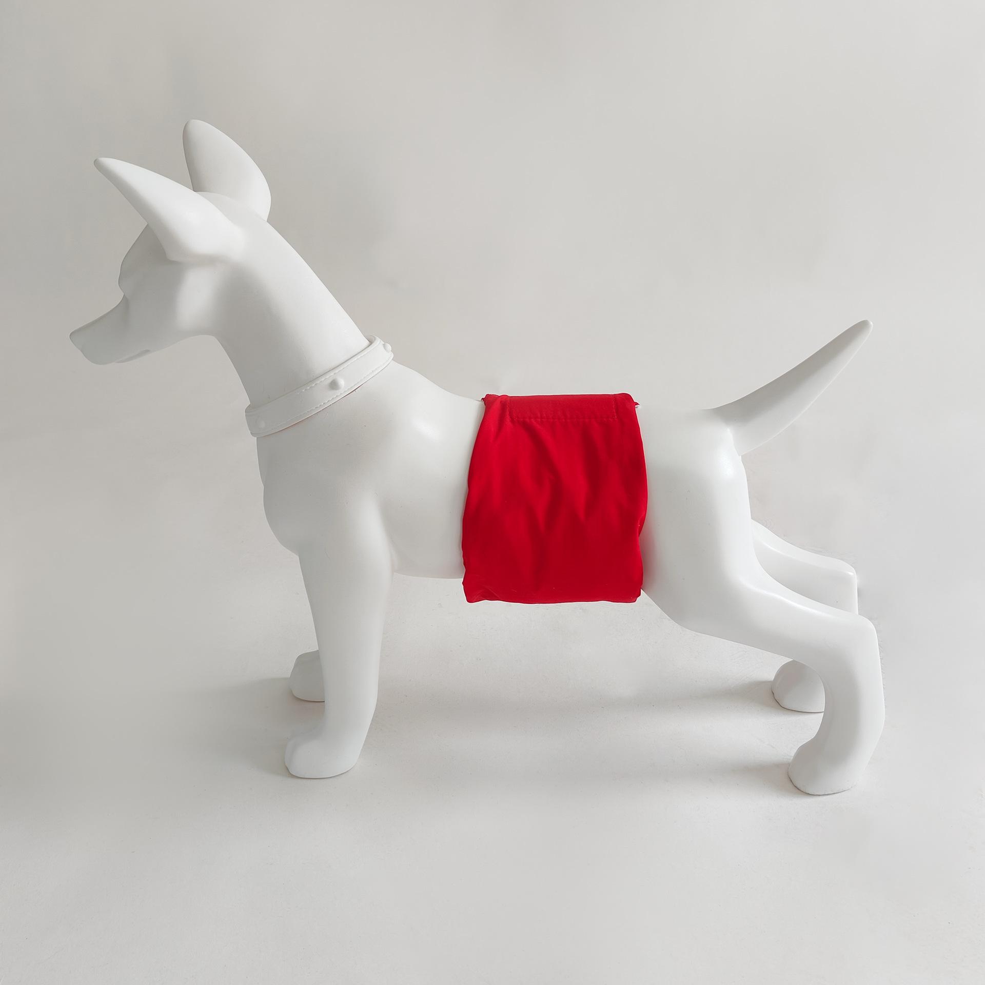 

Регулируемые Моющиеся Физиологические Штаны для Собак - Дышащие Хлопковые Подгузники для Питомцев Extra Small красный