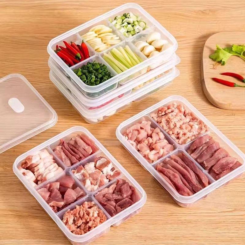 Frozen Meat Storage Box with Lid - Food Grade Refrigerator Compartment for Freshness