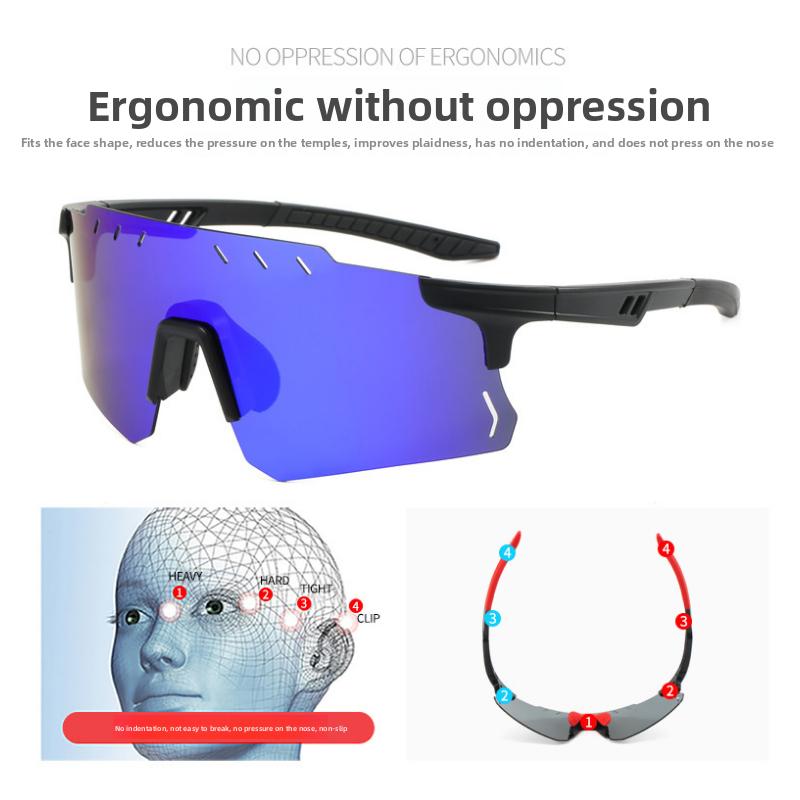 2025 neue Outdoor-Sportsonnenbrille farbwechselnde Radsportsonnenbrille polarisiert ultraleicht winddicht Brille Tide