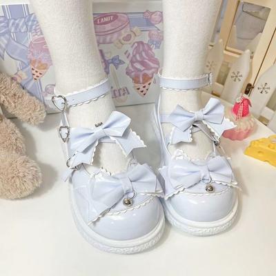 Halloween Cosplay Sweet Tea Party Cute Shoes Cos Girl Cream Bubbles Bow Kawaii Shoes Lolita Girls High Heel Loli Shoes