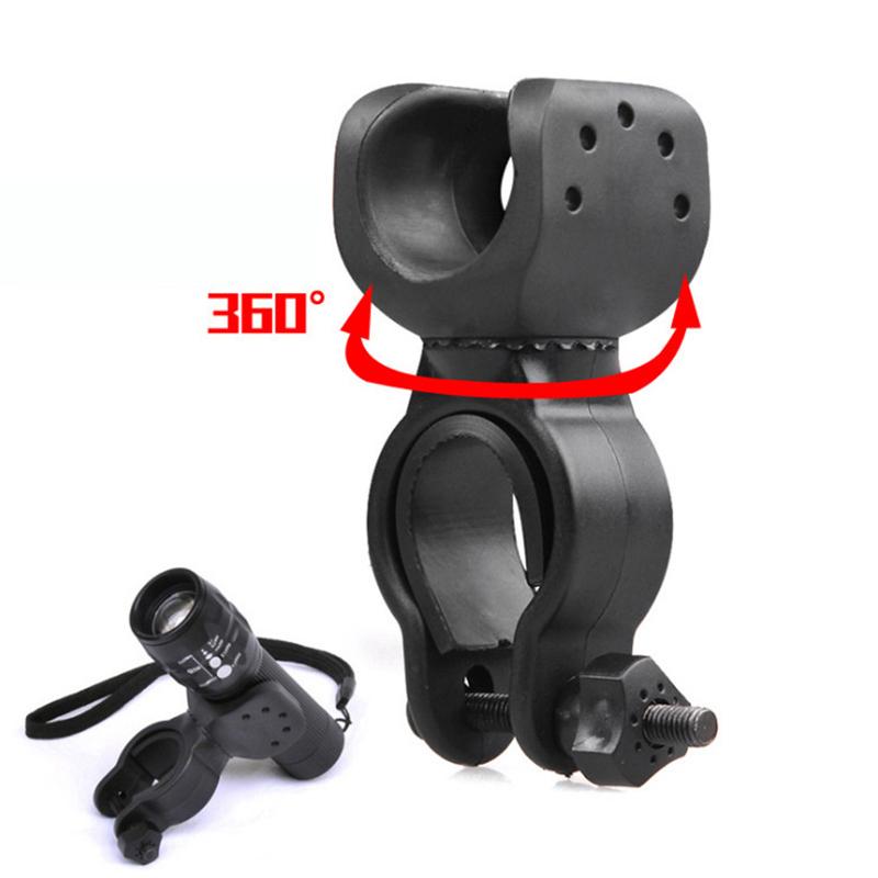 360 Degree Rotation Bicycle Light Holder Flashlight Bracket Mtb Road Bike Multifunction Torch Mount Head Front Light Clip