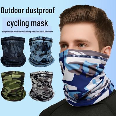 Summer Camouflage Sunscreen Cycling Face Mask: Dustproof, Quick-Drying Ice Silk Neck Gaiter
