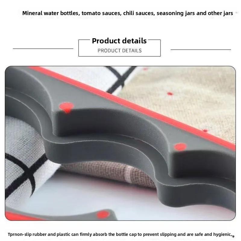 Multifunkční otvírák 4 v 1 - Otvírák na lahve, Odstraňovač víček sklenic & Twister na uzávěry, Protiskluzová rukojeť na plechovky, nápoje, sklenice