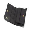 Prada Engraved logo highlights elegant and simple design Saffiano leather wallet women's black