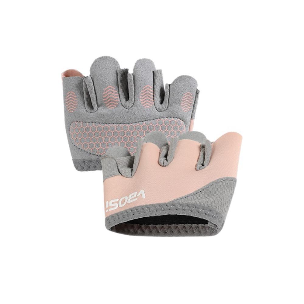 

1Pair Four Finger Gym Half Finger Gloves Anti-Slip Weight Lifting Grips Yoga XL розовый