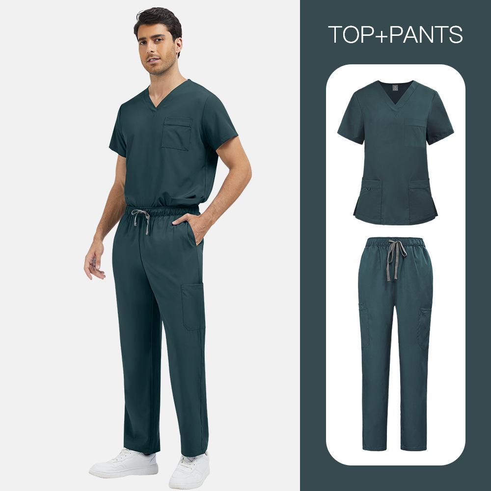 Unisex Quick-drying V-neck Scrub Suit for Nurses