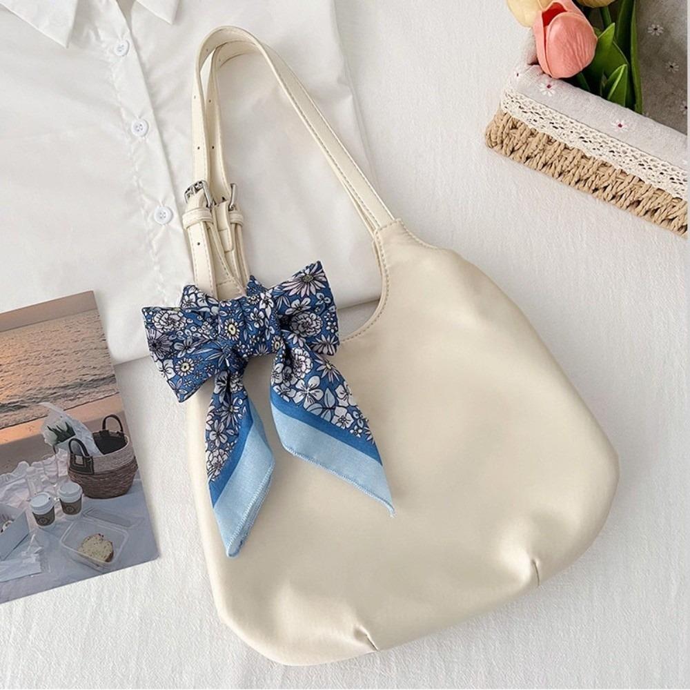 Square Printed Silk Scarf Pastoral Style Floral Kerchief Headband Cotton Linen Square Scarf  Female