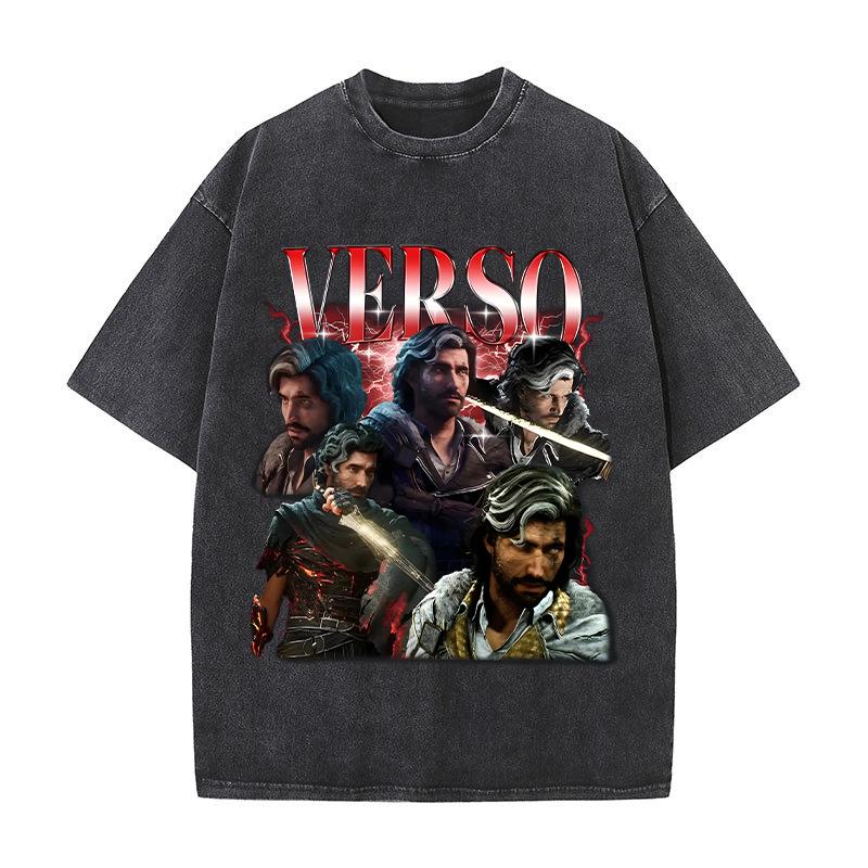 Cotton Washed Game T-shirt Clair Obscur Expedition 33 Print Men Women Streetwear Vintage Short Sleeve Game Fan Gift Tshirt