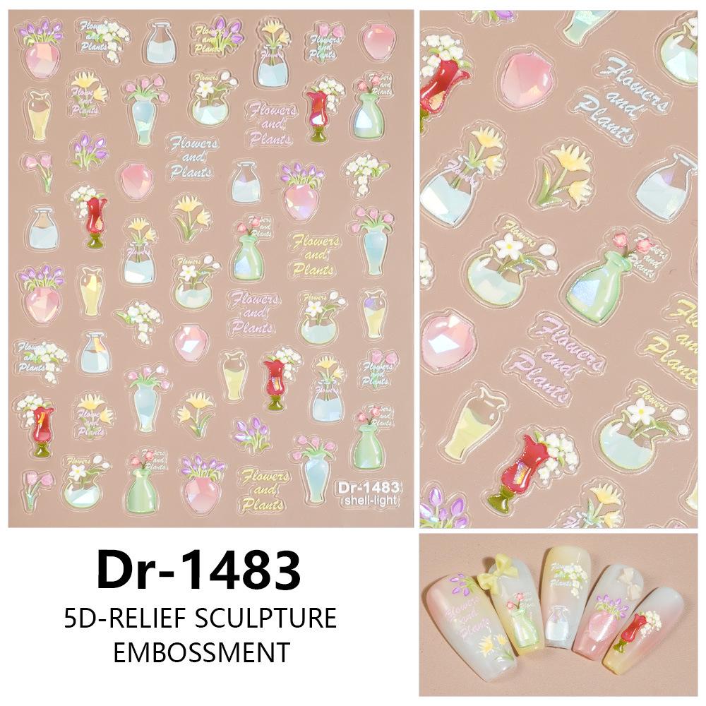 

Redanco Bestseller 5D Embossed Seashell Flower Vase Nail Art Stickers - 3D Design (Dr1483)