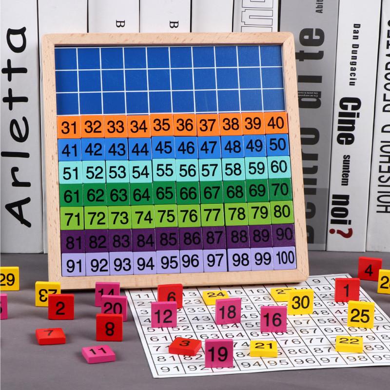 Tavola Puzzle con Numeri in Legno per Bambini Giocattolo Educativo Apprendimento della Matematica per Bambini Piccoli