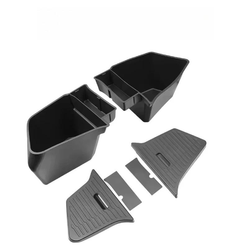 Trunk Side Storage Box with Cover for Tesla Model Y Juniper 2025 TPE Waterproof Trunk Organizer Storage Box Car Interior Parts