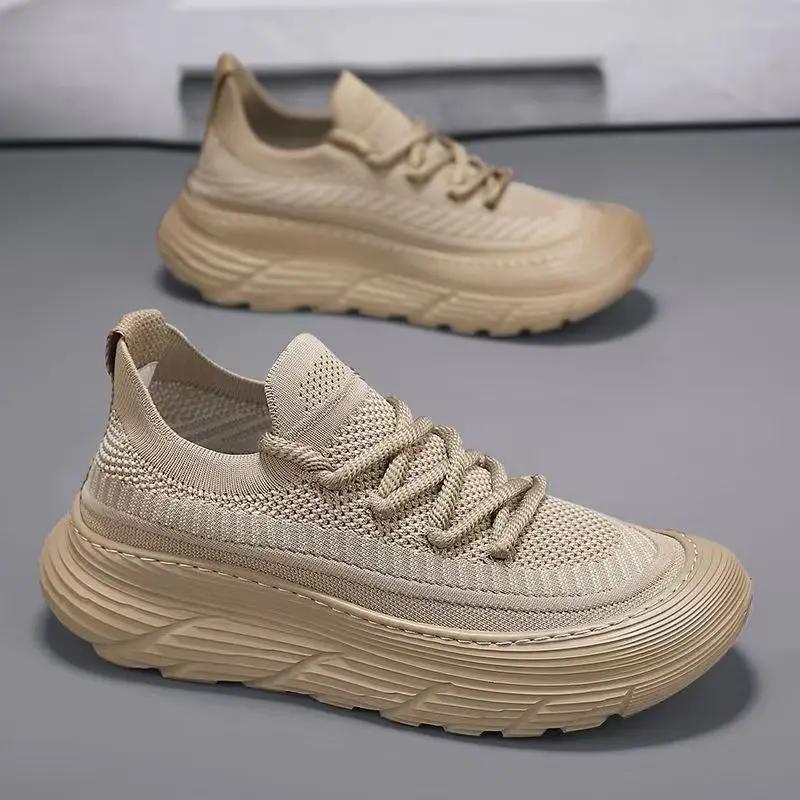 Fashion Sneakers Korean Style Height Increasing Men's Casual Shoes Sports Plain Vulcanize Walking Adults Common In Promotion Male Shoe