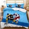 Ice Hockey Sport Soft Duvet Cover Burning Hockey Bal for Ten Athlete Warm Breathable Comfortable Quilt Cover for Friend Gift Bedrom Decoration