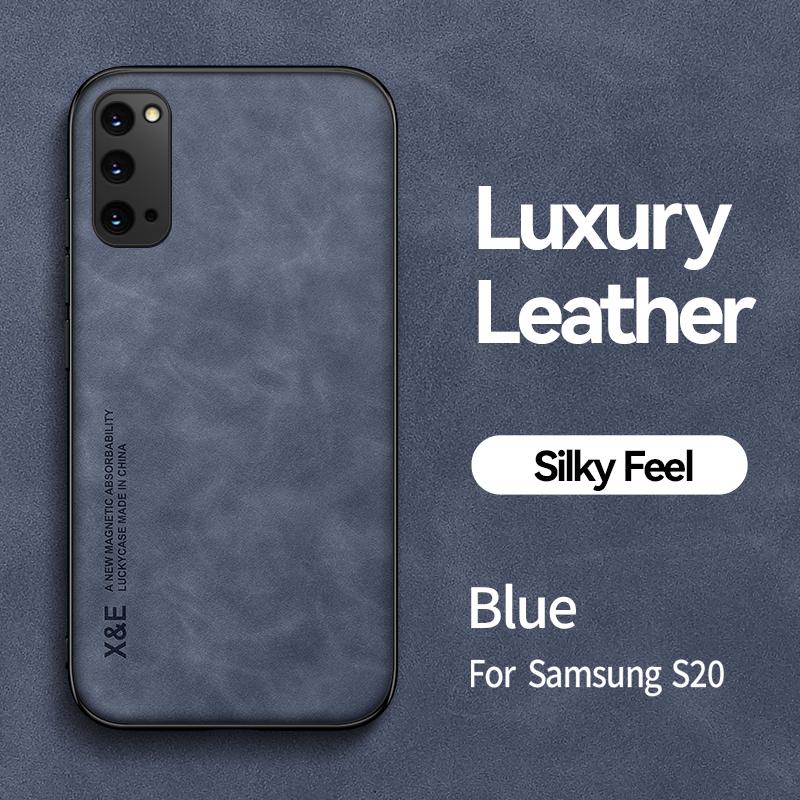 Luxusní kožené pouzdro pro Samsung Galaxy S20 Ultra FE S11E S10E S11 S10 S9 S8 Plus Nárazuvzdorný kovový kryt držáku plechu