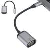 TypeC Male to VGA Adapter Short Cable Connector Aluminum Alloy PVC for Windows Android OS X