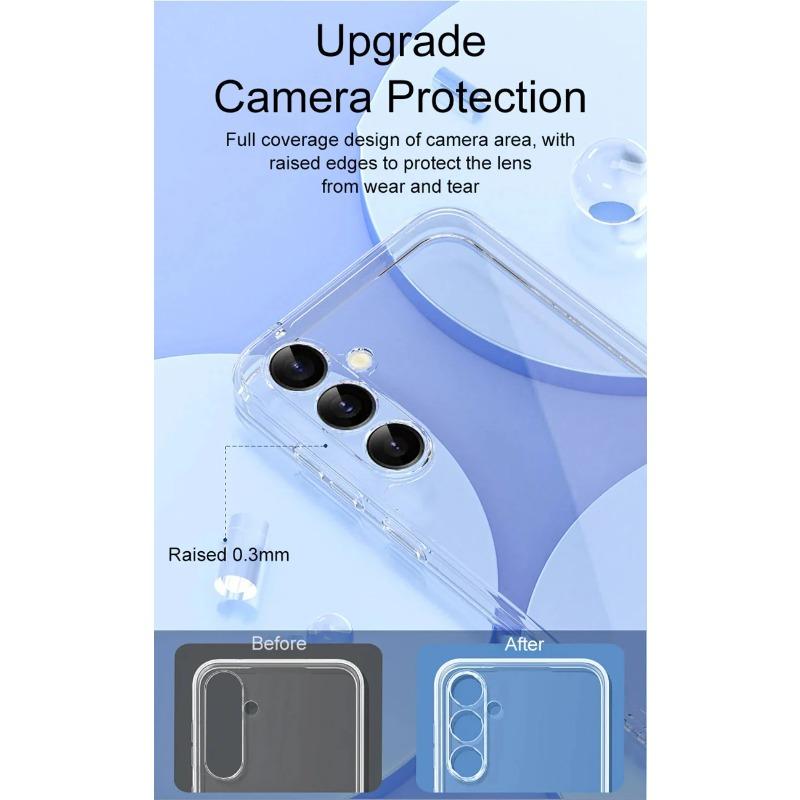Full Camera Protection Silicone Soft Case For Samsung Galaxy S24 S23 S21 FE S22 Plus A14 A34 A54 Ultra Thin Clear Case Cover TPU