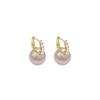S925 Silver Baroque Pearl & Diamond Stud Earrings for Women - French Retro Light Luxury Style
