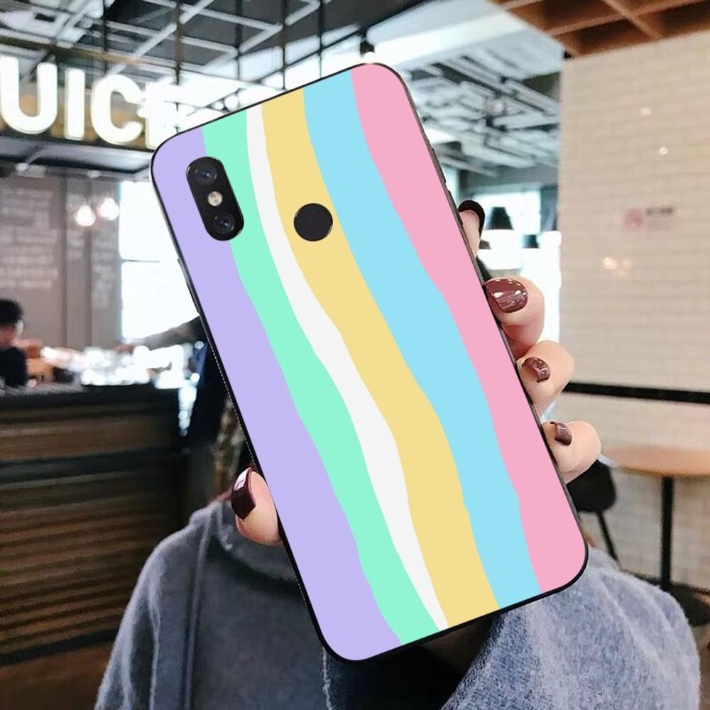 Colorful Rainbow Stripe Phone Case For Xiaomi Mi 5X 8 9 10 11 12 Lite Pro 10T PocoX3pro PocoM3 Note 10 Pro Lite