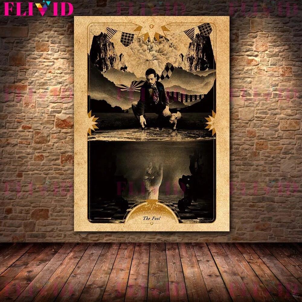 

Дьявол и волшебник, винтажная настенная живопись на холсте, загадочное языческое колдовство, художественный постер и принт, домашний декор без рамы 21*30cm