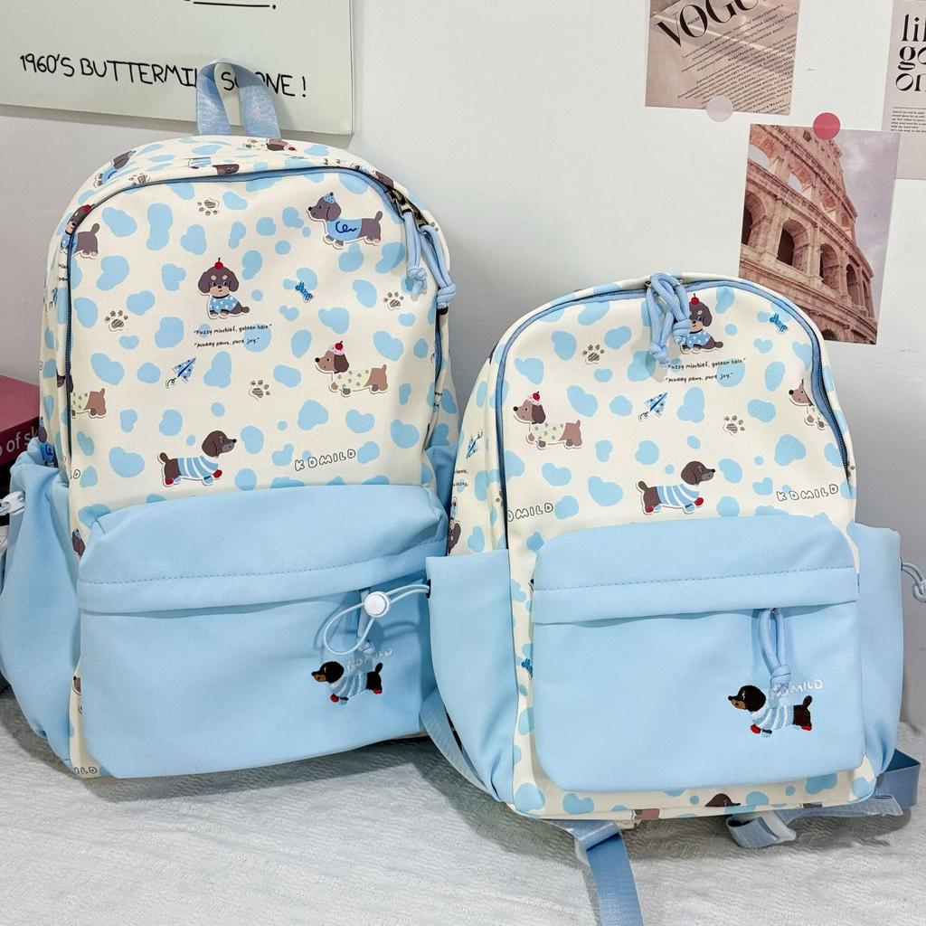 Schoolbag Lightweight Casual Backpack Cow Pattern Simple Going Out Cartoon Dog School Bag Female Student Cute Large Capacity Backpack