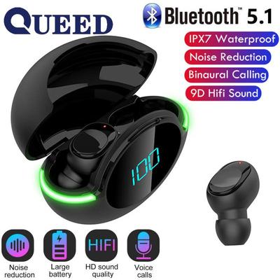 Det nye Bluetooth-headsettet Trådløst Mini LED Berøringstall Vises I Øret -kjølende Ører
