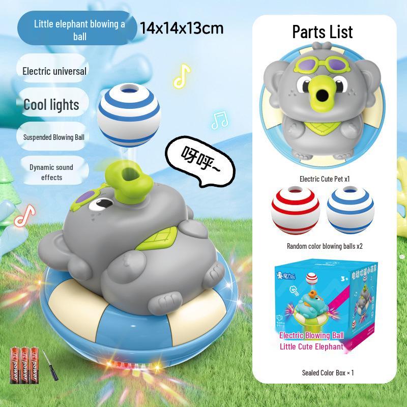 Electric Frog & Elephant Music Toy Set: Hovering Ball and Light-Up Features