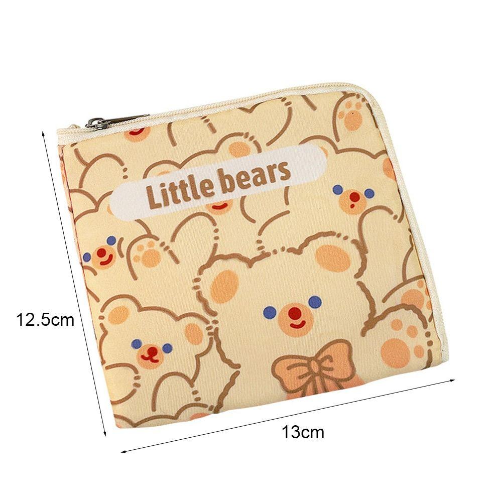 Multicolor Sanitary Napkin Storage Bag Oxford Cartoon Animal Coin Purse Large Capacity Travel Supplies Card Organizer Bag