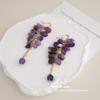 Purple Grape~ Natural Purple Hair Crystal Beaded Earrings Earrings Pendant Amethyst Handmade Design Stud Earrings New Chinese Earrings