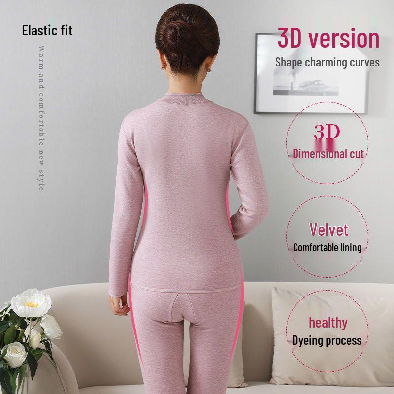 Women's Warm Fleece Set for Mid-Aged and Elderly: Cozy Winter Underwear for Mothers and Grandmothers