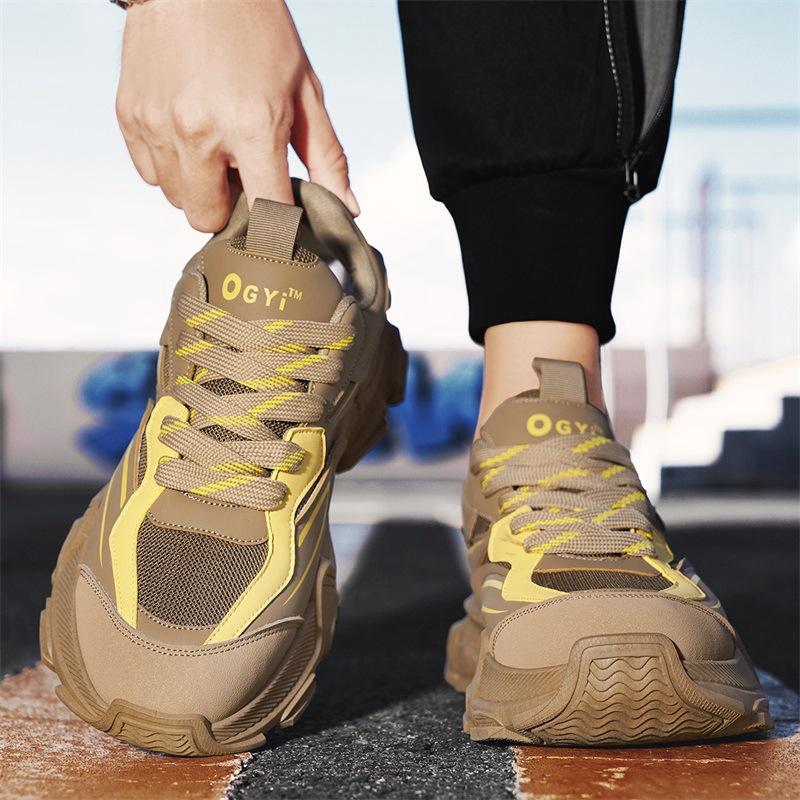 Mesh sneakers men's casual dad shoes men's autumn 2024 new men's shoes platform heightening shoes student