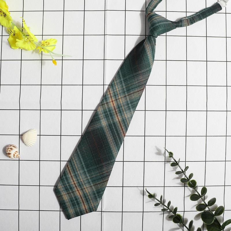 Jk Small Tie Female College Style Lazy Japanese Plaid Uniform Shirt Tie Student Ins Men'S And Women'S Short Styles Free Of Charge