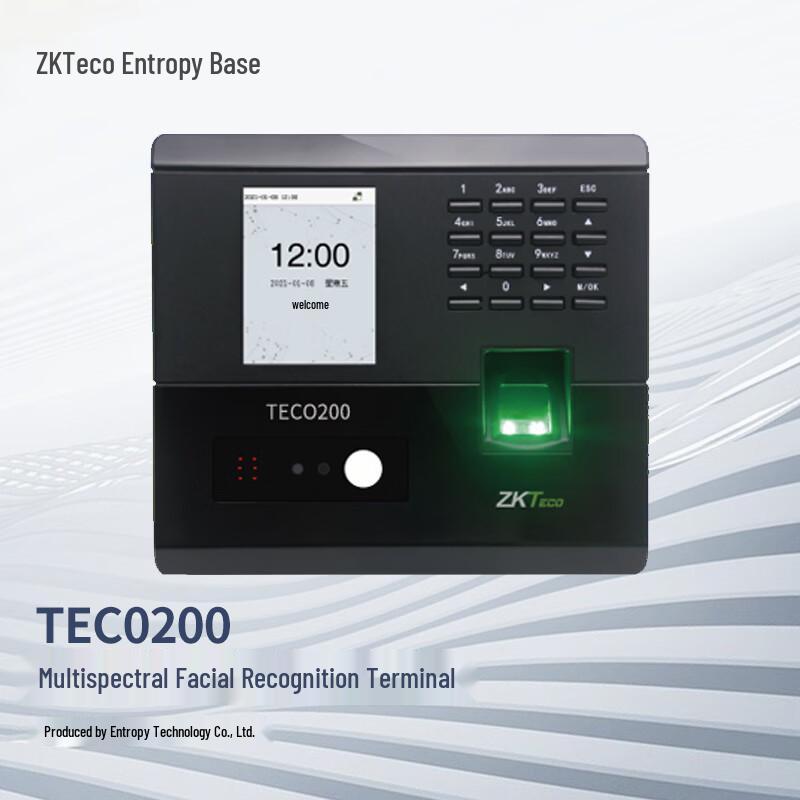 ZKTECO TECO200 Dynamic Face & Fingerprint Biometric Attendance System CN plug (adapter included) Standard